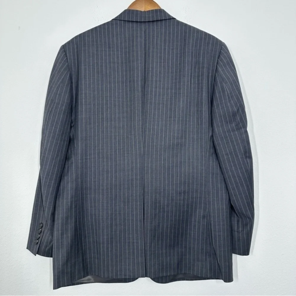 Lauren Ralph Lauren Size 40 Short Grey Pinstripe Wool Suit‎ Jacket